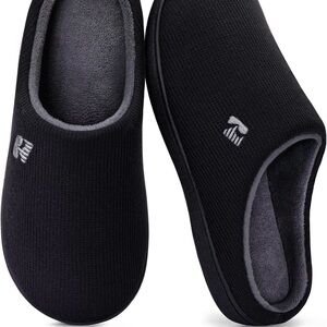 Men's Black Slippers with Logo